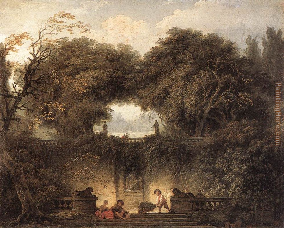 Le petit parc painting - Jean-Honore Fragonard Le petit parc art painting